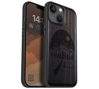 Carveit Magnétique Coque pour iPhone 14 Étui [Antichoc Pare-Chocs en TPU Souple] Case de Téléphone Compatible Magsafe 14 Coque (Bois Sombre-Nuit Sauvage)