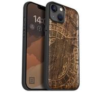 Carveit Magnétique Coque pour iPhone 14 Plus Étui [Antichoc Pare-Chocs en TPU Souple] Case de Téléphone Compatible Magsafe 14 Plus Coque (Noyer-Appel du Corbeau Runique)