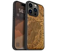 Carveit Magnétique Coque pour iPhone 14 Pro Étui [Antichoc Pare-Chocs en TPU Souple] Case de Téléphone Compatible Magsafe 14 Pro Coque (Cerise-Appel du Corbeau Runique)