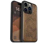 Carveit Magnétique Coque pour iPhone 14 Pro Étui [Antichoc Pare-Chocs en TPU Souple] Case de Téléphone Compatible Magsafe 14 Pro Coque (Noyer-Temps du Serpent Gothique)