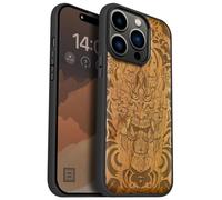 Carveit Magnétique Coque pour iPhone 14 Pro Étui [Antichoc Pare-Chocs en TPU Souple] Case de Téléphone Compatible Magsafe 14 Pro Coque (Cerise-Masque Infernal)