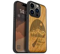 Carveit Magnétique Coque pour iPhone 14 Pro Étui [Antichoc Pare-Chocs en TPU Souple] Case de Téléphone Compatible Magsafe 14 Pro Coque (Cerise-Nuit Sauvage)