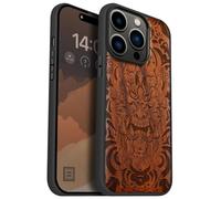 Carveit Magnétique Coque pour iPhone 14 Pro Étui [Antichoc Pare-Chocs en TPU Souple] Case de Téléphone Compatible Magsafe 14 Pro Coque (Rosé-Masque Infernal)