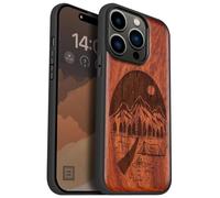 Carveit Magnétique Coque pour iPhone 14 Pro Étui [Antichoc Pare-Chocs en TPU Souple] Case de Téléphone Compatible Magsafe 14 Pro Coque (Rosé-Nuit Sauvage)