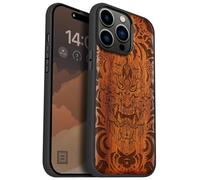 Carveit Magnétique Coque pour iPhone 14 Pro Max Étui [Antichoc Pare-Chocs en TPU Souple] Case de Téléphone Compatible Magsafe 14 Pro Max Coque (Rosé-Masque Infernal)