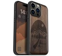 Carveit Magnétique Coque pour iPhone 14 Pro Max Étui [Antichoc Pare-Chocs en TPU Souple] Case de Téléphone Compatible Magsafe 14 Pro Max Coque (Noyer-Nuit Sauvage)