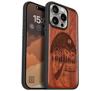 Carveit Magnétique Coque pour iPhone 15 Pro Étui [Antichoc Pare-Chocs en TPU Souple] Case de Téléphone Compatible Magsafe 15 Pro Coque (Rosé-Nuit Sauvage)