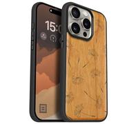 Carveit Magnétique Coque pour iPhone 15 Pro Étui [Antichoc Pare-Chocs en TPU Souple] Case de Téléphone Compatible Magsafe 15 Pro Coque (Cerise-Murmures de Pissenlit)