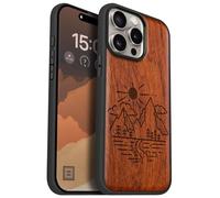 Carveit Magnétique Coque pour iPhone 15 Pro Max Étui [Antichoc Pare-Chocs en TPU Souple] Case de Téléphone Compatible Magsafe 15 Pro Max Coque (Rosé-Sommets ensoleillés)