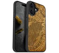 Carveit Magnétique Coque pour iPhone 16 Étui [Antichoc Pare-Chocs en TPU Souple] Case de Téléphone Compatible Magsafe 16 Coque (Cerise-Appel du Corbeau runique)