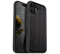 Carveit Magnétique Coque pour iPhone 16 Plus Étui [Antichoc Pare-Chocs en TPU Souple] Case de Téléphone Compatible Magsafe 16 Plus Coque (Bois Sombre-Le langage de l'univers)