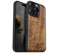 Carveit Magnétique Coque pour iPhone 16 Pro Étui [Antichoc Pare-Chocs en TPU Souple] Case de Téléphone Compatible Magsafe 16 Pro Coque (Noyer-Le langage de l'univers)