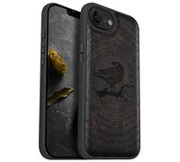 Carveit Magnétique Coque pour iPhone 16e Étui [Antichoc Pare-Chocs en TPU Souple] Case de Téléphone Compatible Magsafe 16e Coque (Bois Sombre-Sagesse du Corbeau runique)