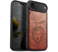 Carveit Magnétique Coque pour iPhone 17 Air Étui [Antichoc Pare-Chocs en TPU Souple] Bois Case de Téléphone Compatible Magsafe iPhone Air Coque (Rosé-Enigme de méduse)