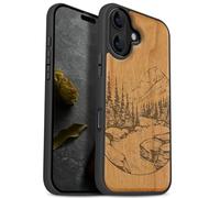 Carveit Magnétique Coque pour iPhone 17 Étui [Antichoc Pare-Chocs en TPU Souple] Case de Téléphone Compatible Magsafe 17 Coque (Cerise-Paysage Naturel Sauvage)