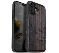 Carveit Magnétique Coque pour iPhone 17 Étui [Antichoc Pare-Chocs en TPU Souple] Case de Téléphone Compatible Magsafe 17 Coque (Bois Sombre-Paysage Naturel Sauvage)