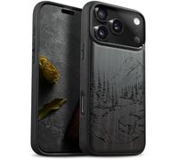Carveit Magnétique Coque pour iPhone 17 Pro Étui [Antichoc Pare-Chocs en TPU Souple] Case de Téléphone Compatible Magsafe 17 Pro Coque (Bois Sombre-Paysage Naturel Sauvage)