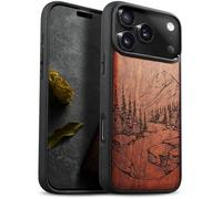 Carveit Magnétique Coque pour iPhone 17 Pro Max Étui [Antichoc Pare-Chocs en TPU Souple] Case de Téléphone Compatible Magsafe 17 Pro Max Coque (Rosé-Paysage Naturel Sauvage)