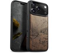 Carveit Magnétique Coque pour iPhone 17 Pro Max Étui [Antichoc Pare-Chocs en TPU Souple] Case de Téléphone Compatible Magsafe 17 Pro Max Coque (Noyer-Paysage Naturel Sauvage)