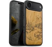 Carveit Magnétique Coque pour iPhone Air Étui [Antichoc Pare-Chocs en TPU Souple] Case de Téléphone Compatible Magsafe iPhone 17 Air Coque (Cerise-Paysage Naturel Sauvage)