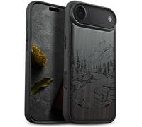 Carveit Magnétique Coque pour iPhone Air Étui [Antichoc Pare-Chocs en TPU Souple] Case de Téléphone Compatible Magsafe iPhone 17 Air Coque (Bois Sombre-Paysage Naturel Sauvage)