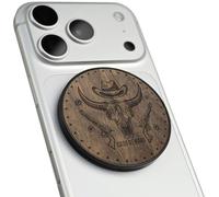Carveit Support Magnétique pour Téléphone en Bois, Angle Réglable, Compatible avec MagSafe iPhone 17 Pro Max, 16, 15, 14, Samsung Galaxy S26 Ultra S25, Pixel (Avis de Recherche Western - Noyer)