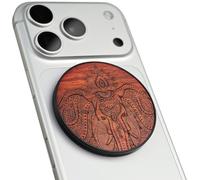 Carveit Support Magnétique pour Téléphone en Bois, Angle Réglable, Compatible avec MagSafe iPhone 17 Pro Max, 16, 15, 14, Samsung Galaxy S26 Ultra S25, Pixel (Éléphant Lotus Indien - Prunier)