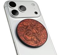 Carveit Support Magnétique pour Téléphone en Bois, Angle Réglable, Compatible avec MagSafe iPhone 17 Pro Max, 16, 15, 14, Samsung Galaxy S26 Ultra S25, Pixel (Octopus de l'ancien Manuscrit - Rosé)