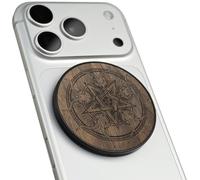 Carveit Support Magnétique pour Téléphone en Bois, Angle Réglable, Compatible avec MagSafe iPhone 17 Pro Max, 16, 15, 14, Samsung Galaxy S26 Ultra S25, Pixel (Murmure de L'abîme - Noyer)