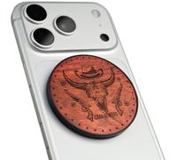 Carveit Support Magnétique pour Téléphone en Bois, Angle Réglable, Compatible avec MagSafe iPhone 17 Pro Max, 16, 15, 14, Samsung Galaxy S26 Ultra S25, Pixel (Avis de Recherche Western - Rosé)
