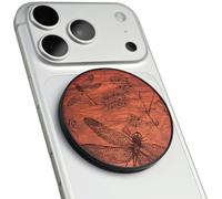 Carveit Support Magnétique pour Téléphone en Bois, Angle Réglable, Compatible avec MagSafe iPhone 17 Pro Max, 16, 15, 14, Samsung Galaxy S26 Ultra S25, Pixel (Dance de Libellule - Prunier)