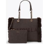 Carvela Carvela Brown Frame Faux Fur Tote Bag