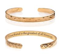 Carviell Bracelets manchette gravés pour femme - Inspiration, amitié, amour, maman, fille, sœur, chrétienne, remise de diplôme, commémoration et cadeaux de mariage - Acier inoxydable - Prêt à offrir