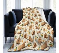 Carwayii Couverture Capybara en Flanelle Douce - Pour Homme et Femme - Durable pour Voyage - Cadeau d'Anniversaire - 152,4 x 127 cm