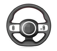 CarWorld pour Renault Twingo 3 2014-2019, Bricolage Noir Couture à la Main Couverture de Volant Couvre-Volant de Voiture en Cuir Artificiel
