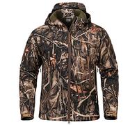 CARWORNIC Veste de camouflage Real Tree pour homme - Veste softshell de chasse outdoor imperméable militaire tactique - Veste à capuche en polaire, S
