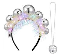 CARxlythic Accessoires Discoball: Serre-tête, Collier & Accessoires de Style Disco pour Femme - Pour les Années 70-80, Carnaval & Déguisements de Fête