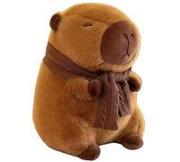CARxlythic Capybara, 25 cm Juguete de Capibara avec Écharpe Marron, Brun Poupée en Peluche, Simulation Peluches en Capybara, Muñecos Peluche Kapibara, Cadeau pour Enfants, Adultes