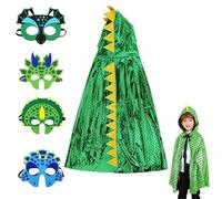 CARxlythic Costume de Spectacle de Dinosaures pour Halloween, Vert Ailes de dragon - Cape avec masque, Costume Carnaval Enfant, pour Garçon Fille Cosplay Halloween Carnaval Noël Fête