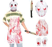 CARxlythic Halloween Jason Cosplay Costume Masques, Masquess de luxe en PVC Masque d'horreur Hockey,Halloween Kills Costume Hacker Déguisement Homme Femme Masque effrayant Cosplay Accessoires