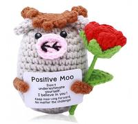 CARxlythic Mini Cadeaux de Vache positifs au Crochet, Cadeaux de Soutien Inspirants, Cadeau Unique pour Les Amis