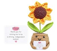 CARxlythic Pocket Hug Tournesol Positif,Cadeau Mini Poupée en Peluche Tricotée,Pot de Tournesol Tricoté Main avec Message d'amour, Cadeau Émotionnel et Soutien Positif pour Mamma Tante Madame