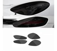 CarXs 2 pièces Film de Protection pour Phare de Voiture Film de Protection Noir Transparent pour Phare, adapté pour Porsche 718 Cayman 2016-On Accessoires