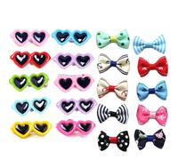 Carykon 20 pcs Chien Pinces à cheveux Cœur Lunettes de soleil pour animal domestique Cheveux nœuds Alligator Hairpin Animal de petite taille Barrettes A Cheveux Animal Accessoires Cheveux, Multicolore