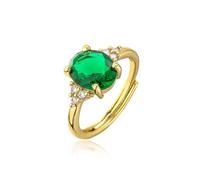 Carykon Bague ouverte vintage en agate verte émeraude., Agate, Lot de 2