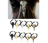 Carykon Lot de 10 élastiques à cheveux en alliage avec tête de mort - Couleurs mélangées
