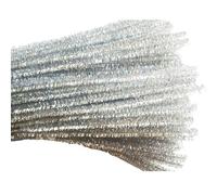 Carykon Lot de 100 cure-pipes à paillettes - 30,5 cm (argenté)