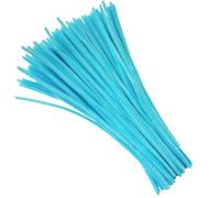 Carykon Lot de 100 tiges de chenille pelucheuses pour travaux manuels (bleu clair)