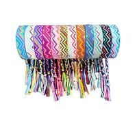 Carykon Lot de 12 bracelets d'amitié tissés à la main en coton et lin Taille réglable 15,2 à 27,9 cm Unisexe, Moyen, Pas de pierre précieuse