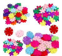 Carykon Lot de 160 fleurs en feutre, couleurs assorties, 3 styles